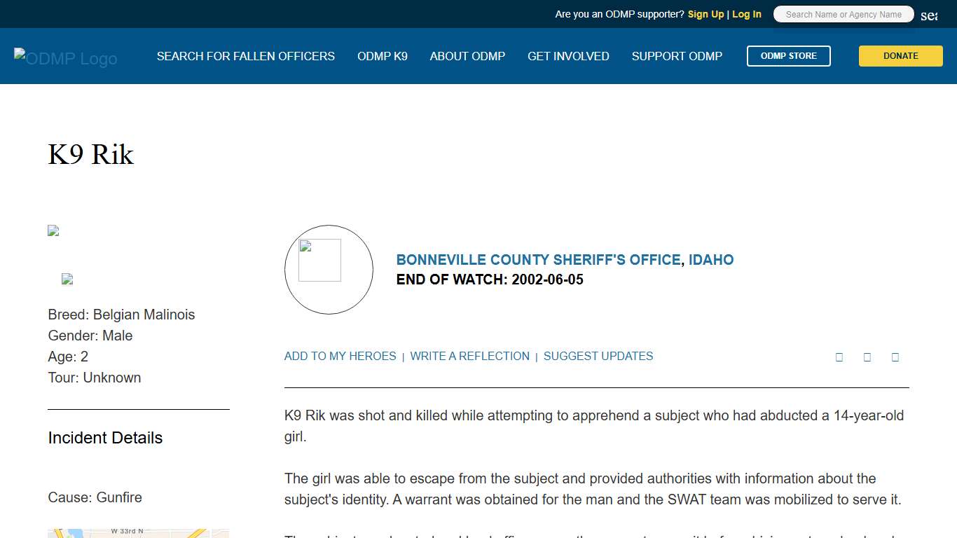 Rik, Bonneville County Sheriff's Office, Idaho